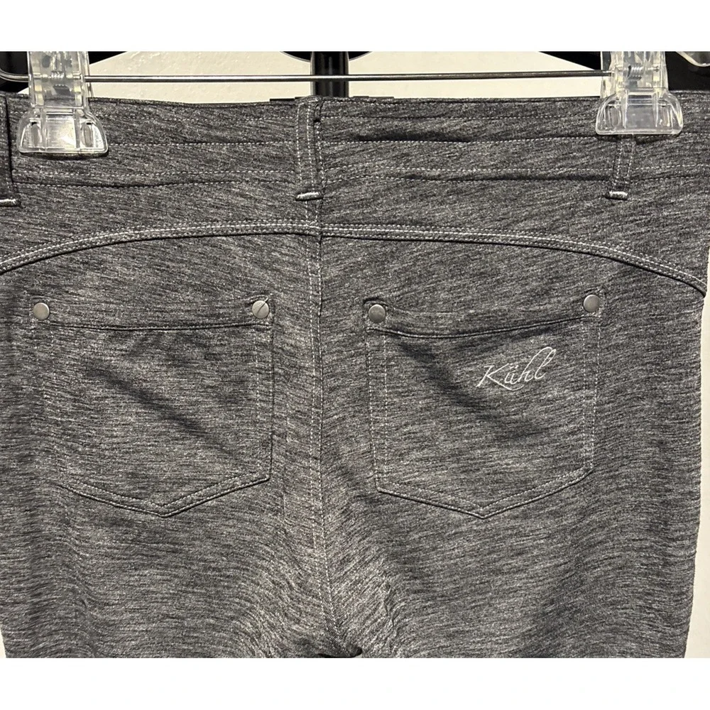 Kuhl Mova Grey Skinny  Leggings Gray Space Dye 5 Pockets Women's Size 8 Short